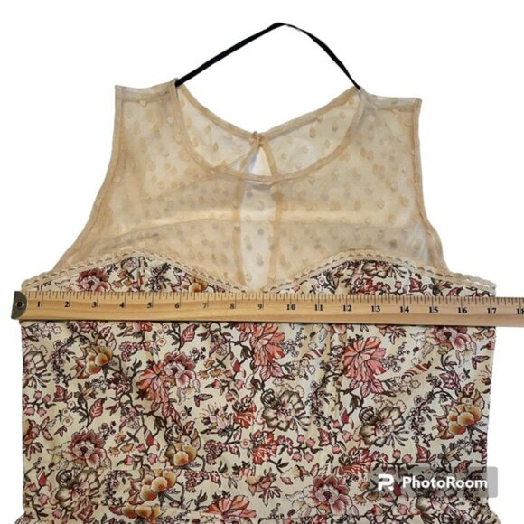 Atmosphere Delicate Floral Midi Dress Sweetheart Mesh Dot Illusion Neckline - Picture 7 of 13